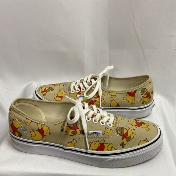 Disney VANS Winnie the Pooh Lace Up Sneakers Tan Size M 8.5 W 10 Worn Once! - Picture 4 of 6